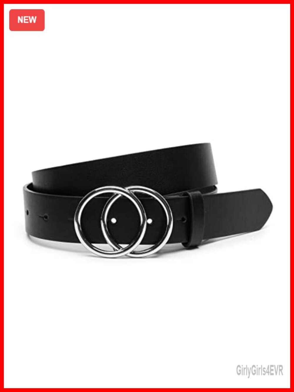 Women Faux Leather Belt with Gold/Silver Buckle